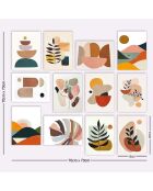 12 Tableaux décoratifs Abstrait multicolores - 20x15 cm